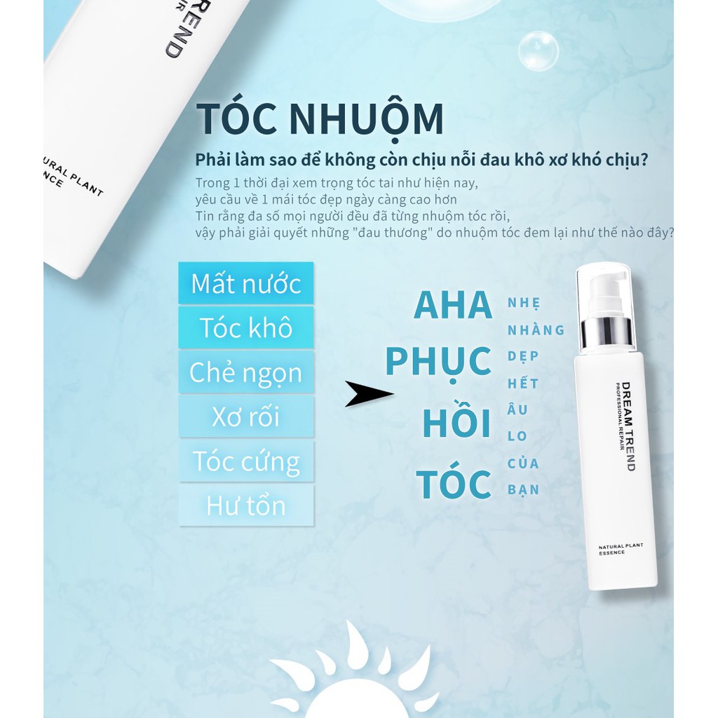 Combo 1 Mặt nạ dưỡng tóc Retore Treatment (Hồng) + 1 Essence dưỡng tóc AHA Dream Trend