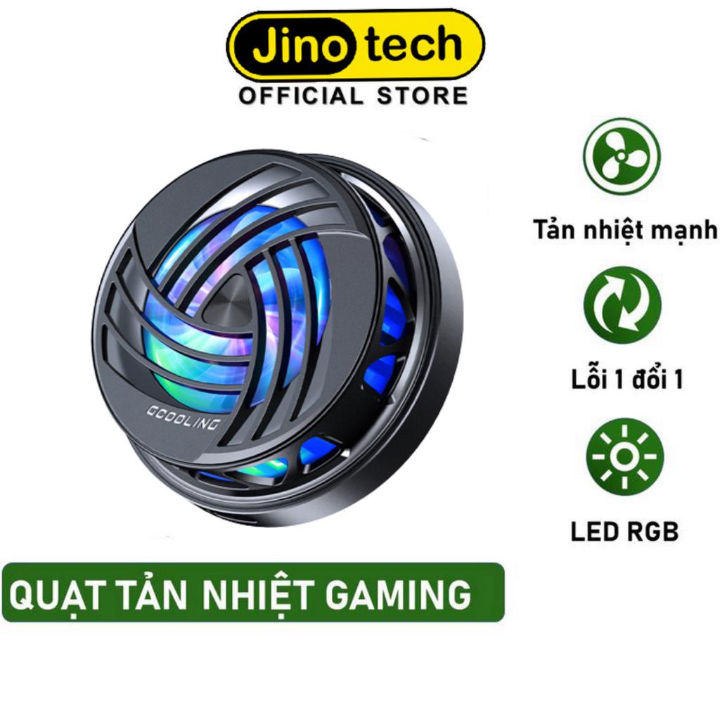 Quạt tản nhiệt điện thoại sò lạnh JINOTECH K6 - Lực hút từ tính cực mạnh tản nhiệt siêu nhanh quạt chống ồn Led RGB