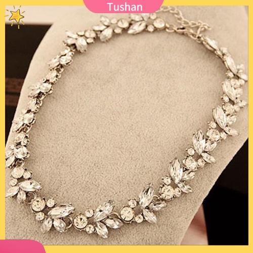 Dây chuyền hình hoa đính đá rhinestone phong cách vintage dành cho nữ