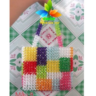 Túi xách hạt cườm - pha lê nhựa nhiều màu