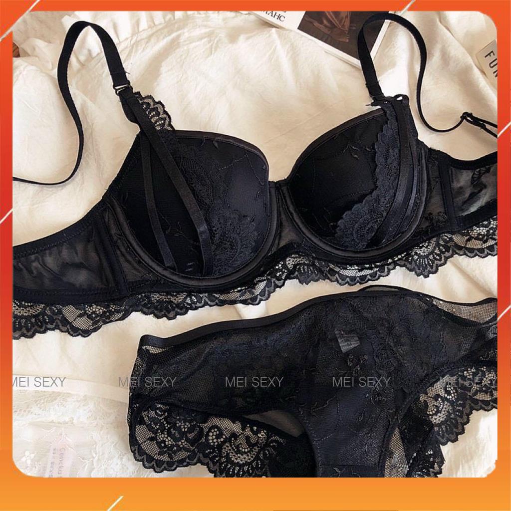 Set bộ đồ lót nữ Pinkk siêu cấp áo có gọng cup ngang, chất liệu ren họa tiết hoa, có đệm mút. Mã B26255