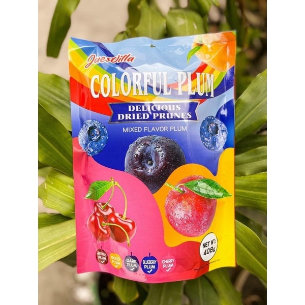 [OMAI] Ô Mai Colorful Plum - 3 Gói Xí Muội Trái Cây Mix Vị Cherry_Mận_Việt Quất 408gr giòn tan ngọt chua nhẹ siêu ngon