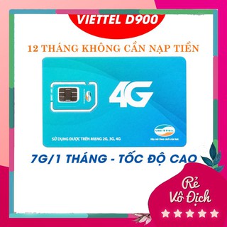 SIM 4G VIETTEL D500-D900 trọn gói 1 năm - Không cần nạp tiền