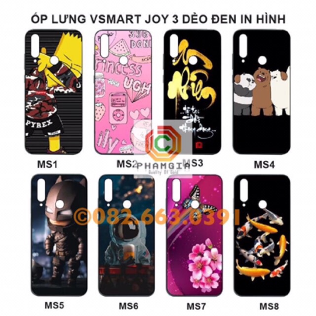 Ốp lưng vsmart joy 3 dẻo đen in hình đẹp, bền (P3)