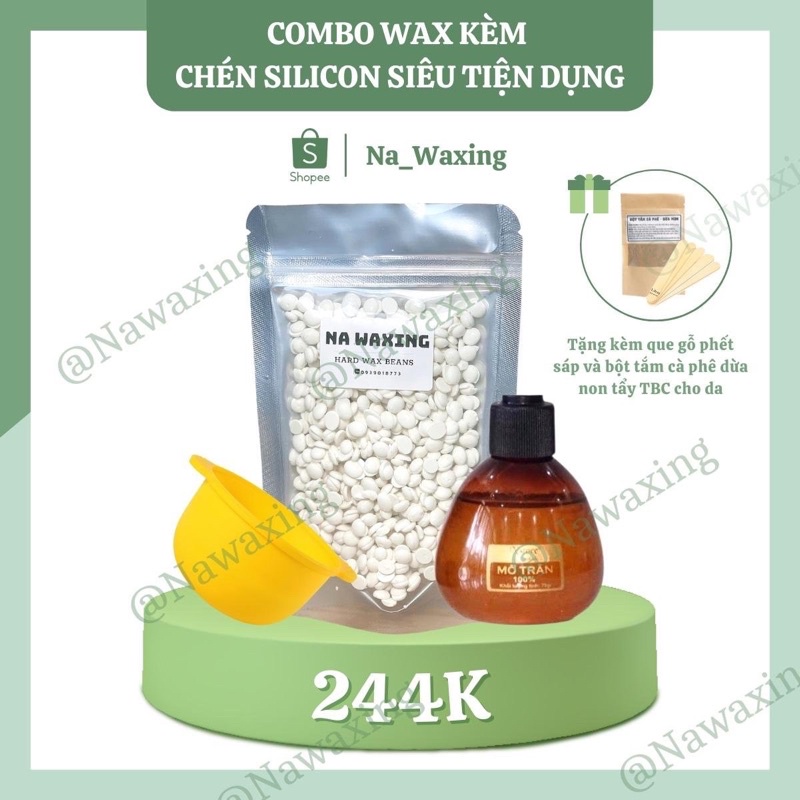 Combo Waxing Kèm Chén SILICON Sáp Wax và Mỡ Trăn