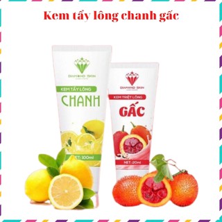 Combo Kem tẩy lông Chanh 100ml - TẶNG kem triệt lông gấc 30ml,tẩy lông  nách,lông vùng kín ..DIAMONSKIN an toàn hiệu qủa