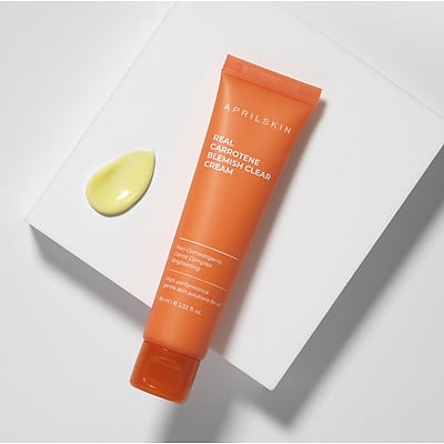 ( Tuýp Full &amp; mẫu dùng thử ) Kem Dưỡng Cà Rốt Làm Sạch Mụn, Sáng Da Aprilskin Real Carrotene Blemish Clear Cream