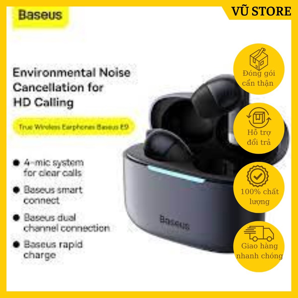 Tai nghe bluetooth chống ồn không dây Baseus Bowie E9 True Wireless Earphones