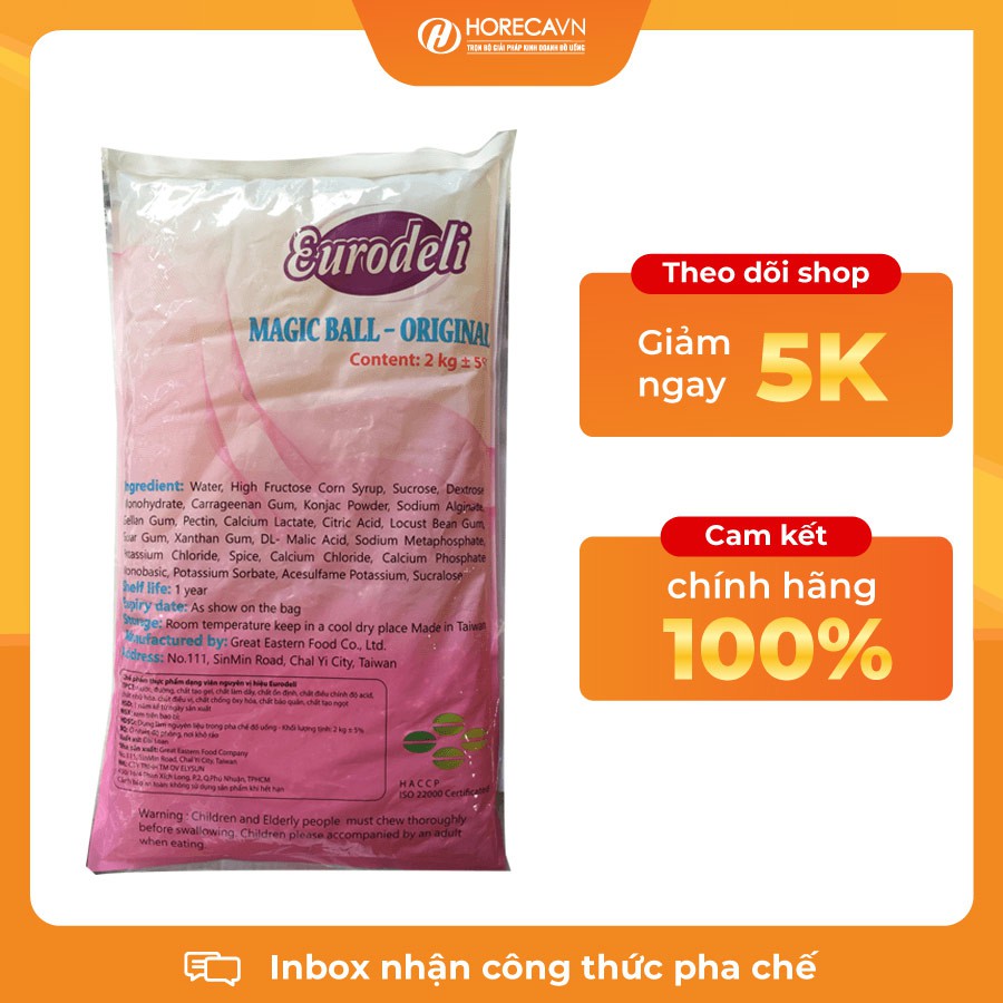 Trân Châu Trắng Ngọc Trai 3Q Euro Deli 2kg - Hàng Chính Hãng, Chất Lượng Cao