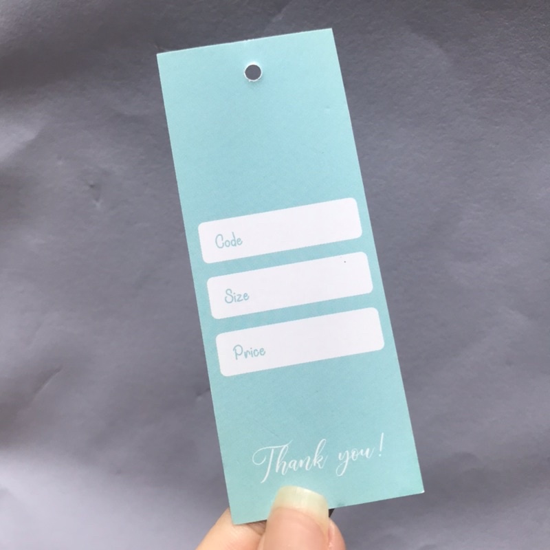 Mác quần áo, Tag Nhãn quần áo, THIẾT KẾ IN ẤN cho shop quần áo, bìa cứng, cán màng k thấm nước 100 mác - size 9x3.6cm