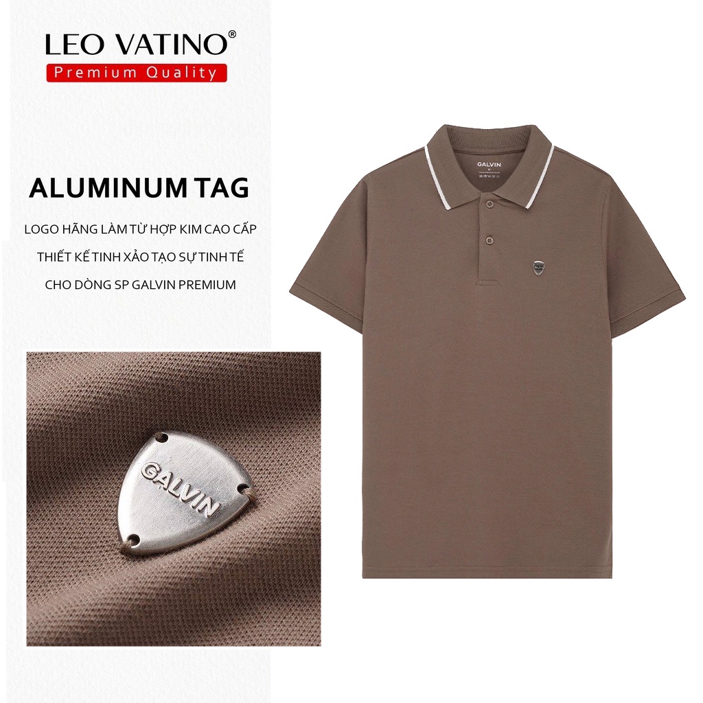 Áo polo nam Galvin Premium cao cấp 95% Cotton tag Hợp kim Aluminum PLGVPR05 - Leo Vatino