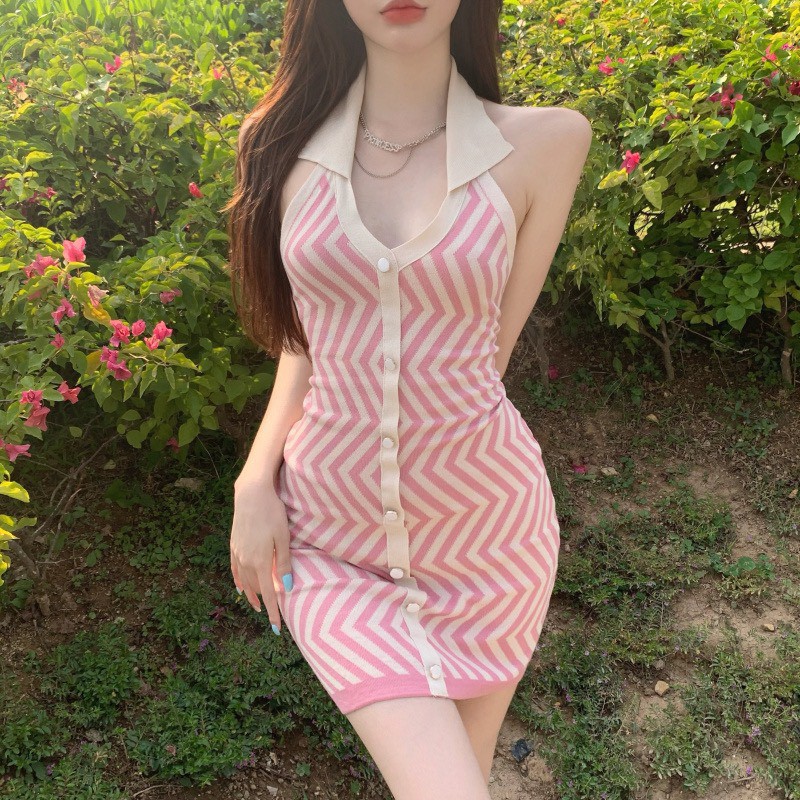 [HÀNG QUẢNG CHÂU] Váy Yếm Len, Váy Body Nữ Hở Lưng Tôn Dáng Mặc Tôn Dáng Siêu Trendy | BigBuy360 - bigbuy360.vn