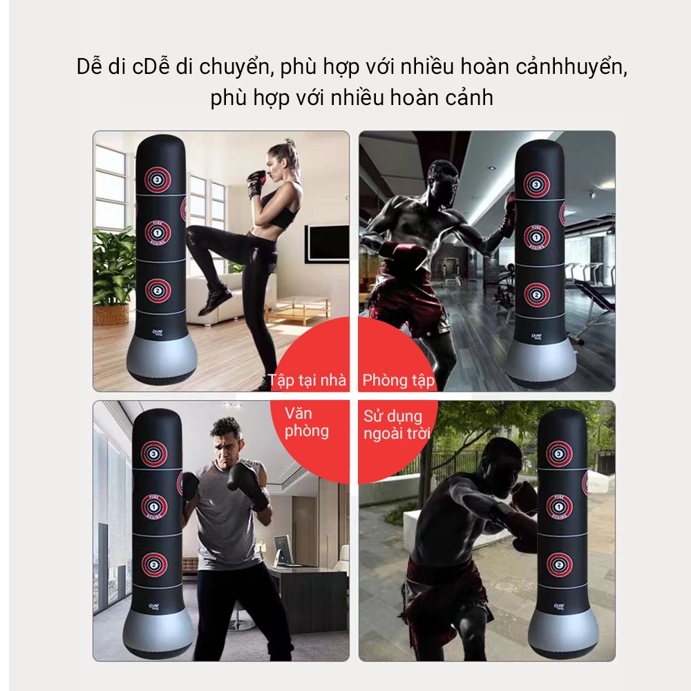 OneTwoFit Bốc Boxing Võ Thuật - Trụ Hơi Đấm Bốc Phản Xạ Phiên Bản ，bơm hơi bao cát người lớn trẻ em dụng cụ tập tại nhà