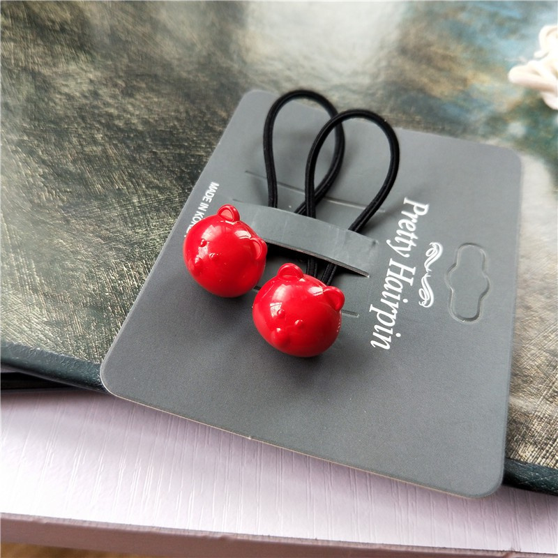 Set 2 Dây Cột Tóc Co Giãn Hình Thỏ / Gấu Hoạt Hình Dễ Thương Cho Bé Gái