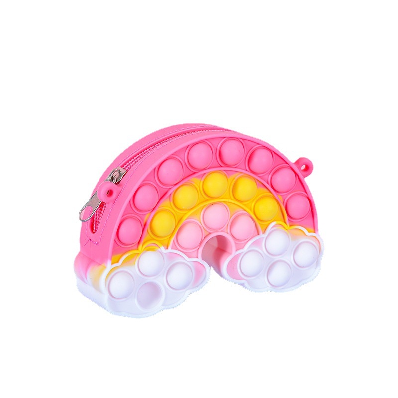 Pop It Túi Đeo Vai Đựng Điện Thoại Đeo Vai Hình Đám Mây Cầu Vồng Dễ Thương Cho Bé