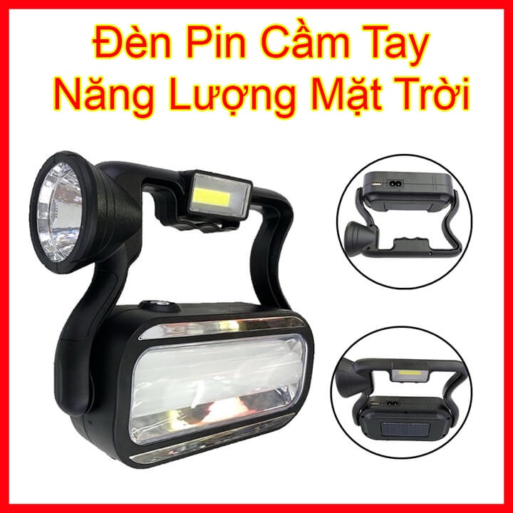 Đèn pin cầm tay siêu sáng 3 chế độ KC 7730 có thể sạc điện năng lượng mặt trời