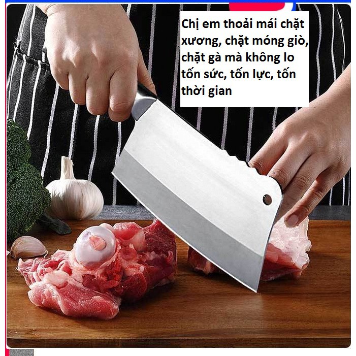 Dao chặt xương, chặt gà, vịt băm thịt làm bằng inox sạch sẽ, bền bỉ và an toàn -D1