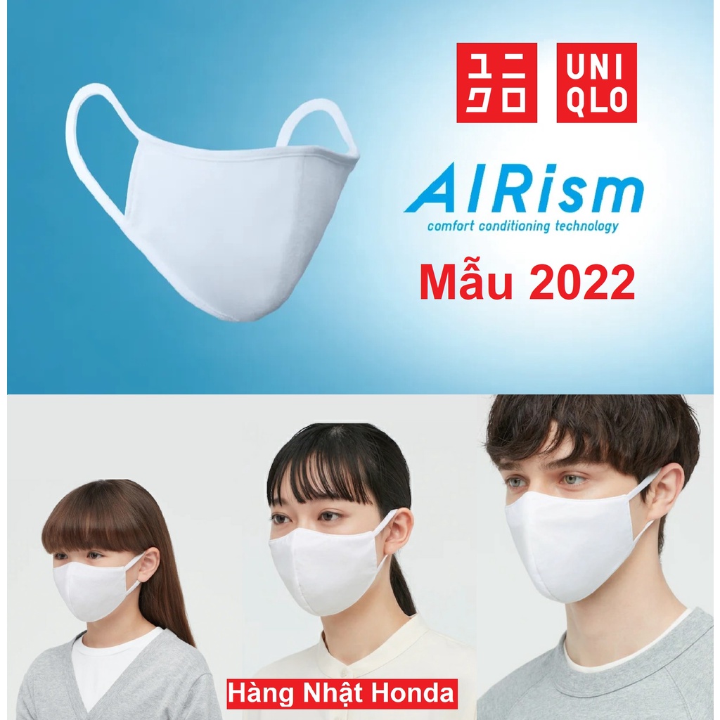 [Auth Uniqlo] Khẩu trang AIRism Uniqlo Túi 3 chiếc có thể giặt - Mẫu mới 2022