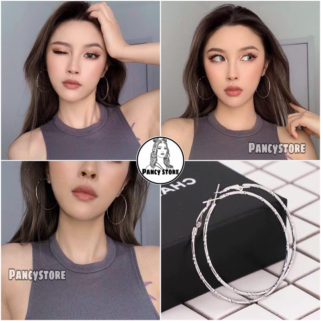 khuyên tai bông tai vòng tròn vân cá tính