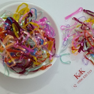 ❧k&k☙ thun cột tóc dẻo nhiều màu kèm bóp trong đựng