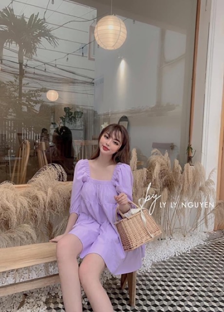 BÁN SỈ VÁY ĐẦM SUÔNG CỔ VUÔNG