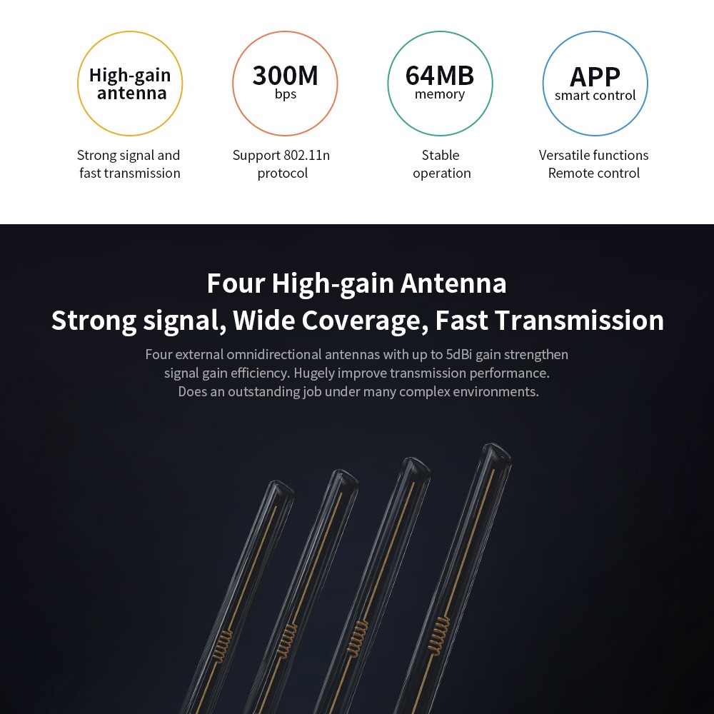Bộ định tuyến Xiaomi Mi 4C Bộ định tuyến WiFi gốc (300Mbs) MiNet Fast Connect 2.4GHz & 5.0Ghz Dual Band APP Control WiFi Wireless | BigBuy360 - bigbuy360.vn