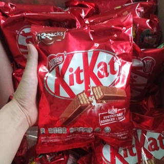 Bánh socola Kitkat Nestle' gói 12 thanh 17g  (trời nóng bạn vui lòng bỏ ngăn mát tủ lạnh trước khi dùng)