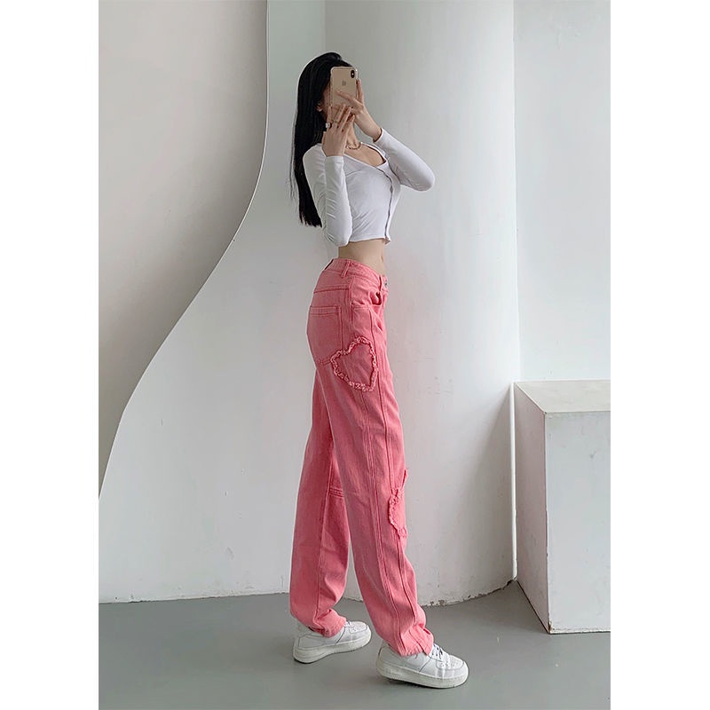 Quần Jean Ống Rộng Dáng Suông Phong Cách Âu Mỹ Plus Size Cho Nữ