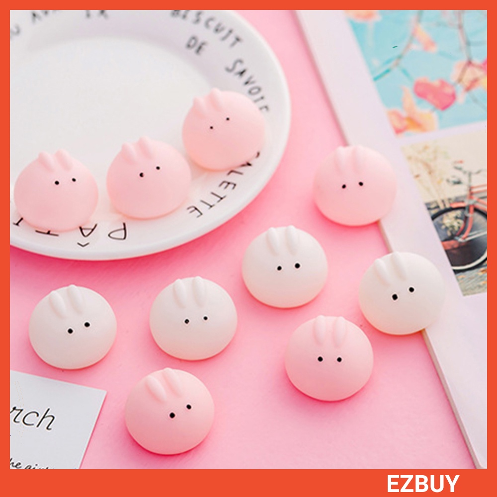 Set 5 Quả Bóng Mềm Mini Bóp Giảm Căng Thẳng Hình Con Thỏ Bằng Nhựa PVC