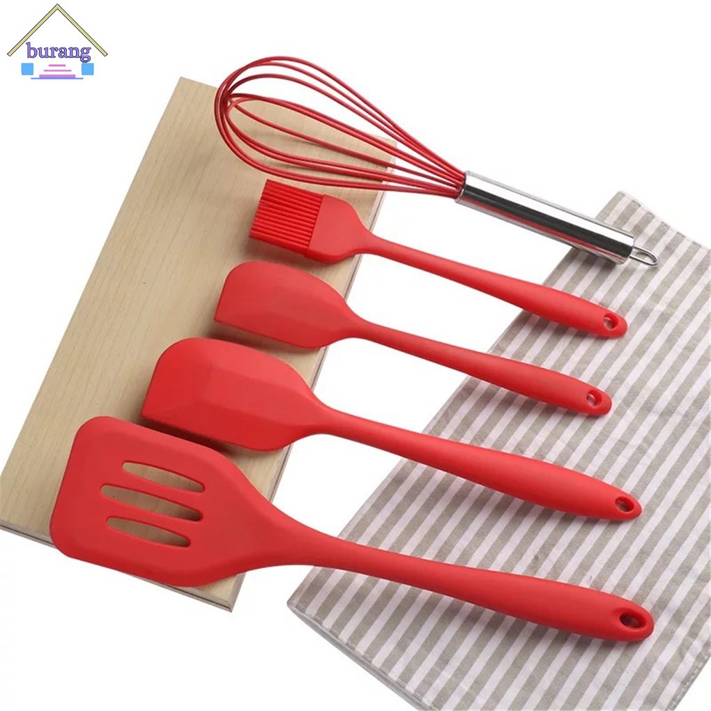 Set 5 dụng cụ nhà bếp bằng silicon an toàn tiện dụng