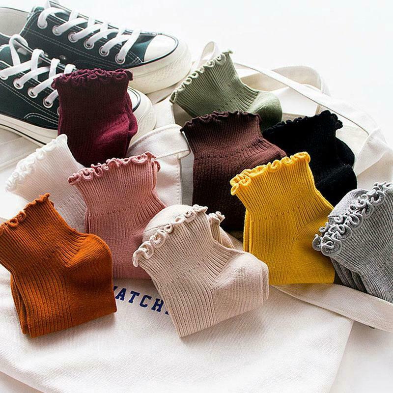 Vớ cotton phối ren xinh xắn dành cho nữ