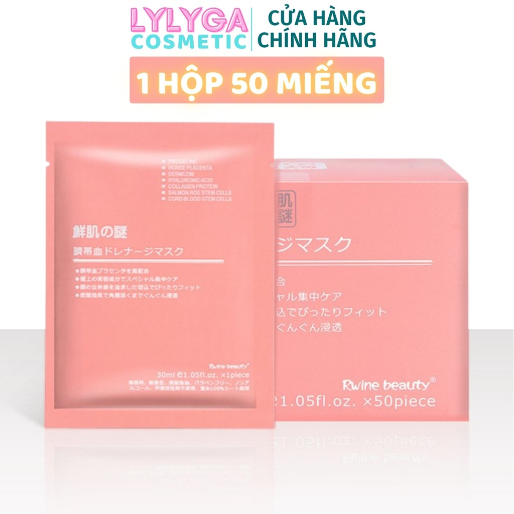 Mặt nạ nhau thai cừu cuống rốn tế bào gốc Nhật Bản Rwine Beauty dưỡng da, cung cấp độ ẩm, tái tạo collagen HỘP 50 CÁI