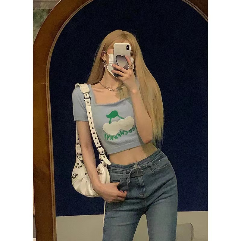 Áo Len Ngắn Tay Thiết Kế Mới Thời Trang Theo Phong Cách Hàn Quốc Dành Cho Nữ