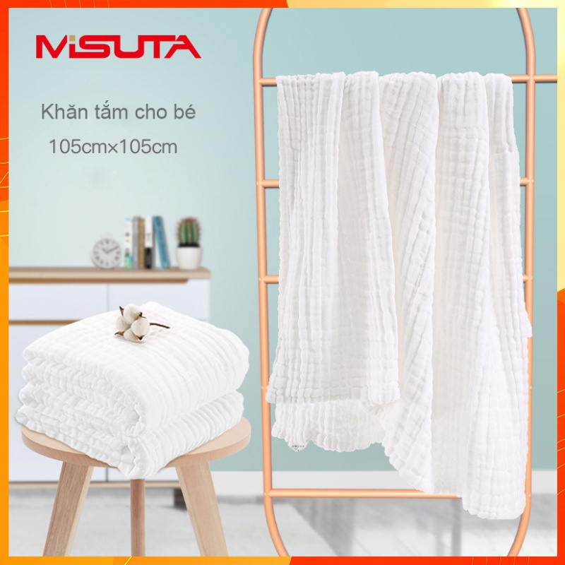 Khăn tắm cho bé sơ sinh Misuta, khăn xô 6 lớp chất liệu cotton cao cấp