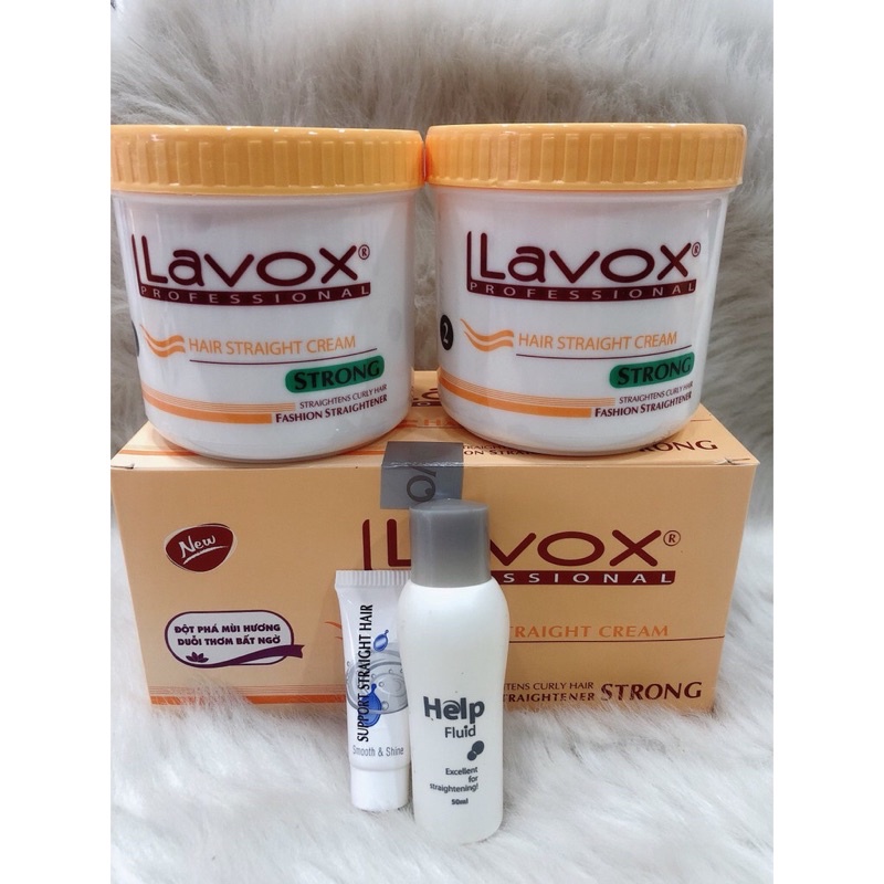 Thuốc Duỗi Tóc Lavox Support Straight Hair, Thuốc Duỗi Tóc Lavox Màu Cam 500ml*2