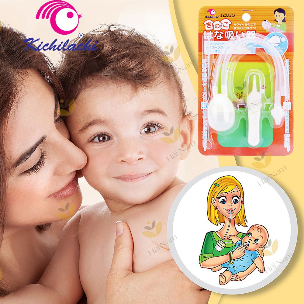 Dụng cụ hút mũi Kichi có vỉ kẹp an toàn sử dụng cho bé BQSHOP