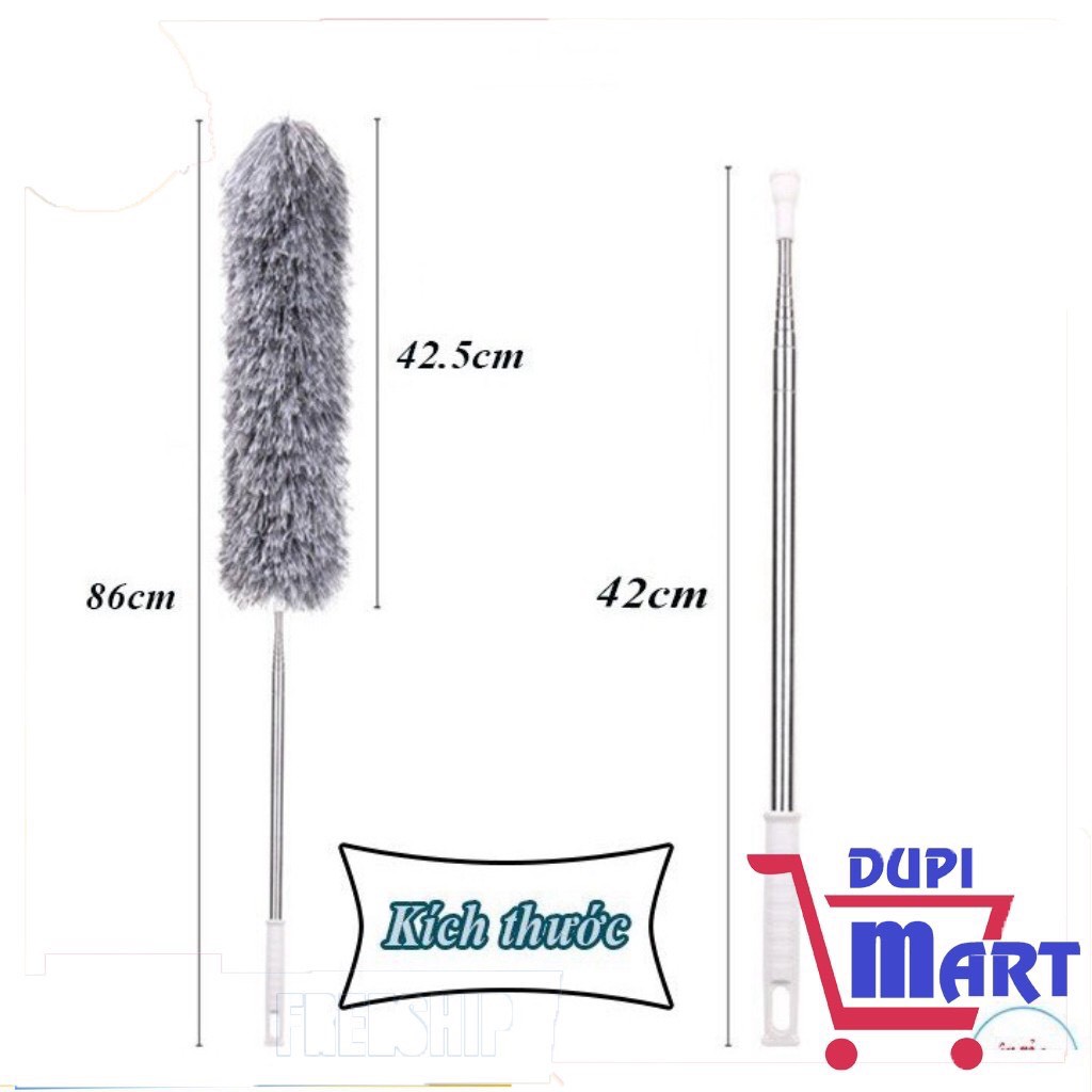 [FREESHIP❤️] Chổi quét bụi, cây phất trần thông minh hút bụi, màng nhện inox cán nhựa tiện lợi