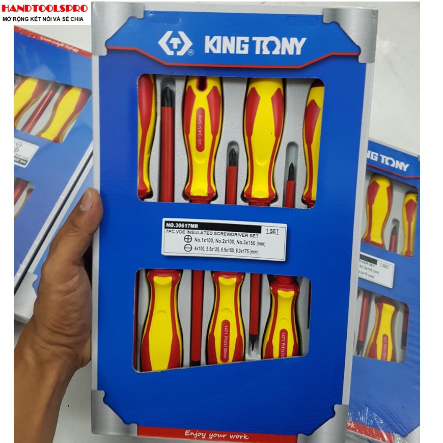 Bộ vít 7 cái cách điện 1000V hệ mét Kingtony 30617MR