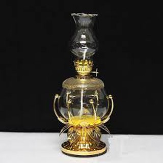 Đèn thờ dầu cát tường lưu ly mạ vàng loại to số 02