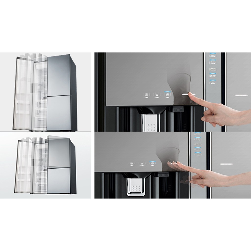 [ VẬN CHUYỂN MIỄN PHÍ KHU VỰC HÀ NỘI ]  Tủ lạnh Hitachi  side by side 3 cửa màu gương sọc R-FM800AGPGV4X(DIA)