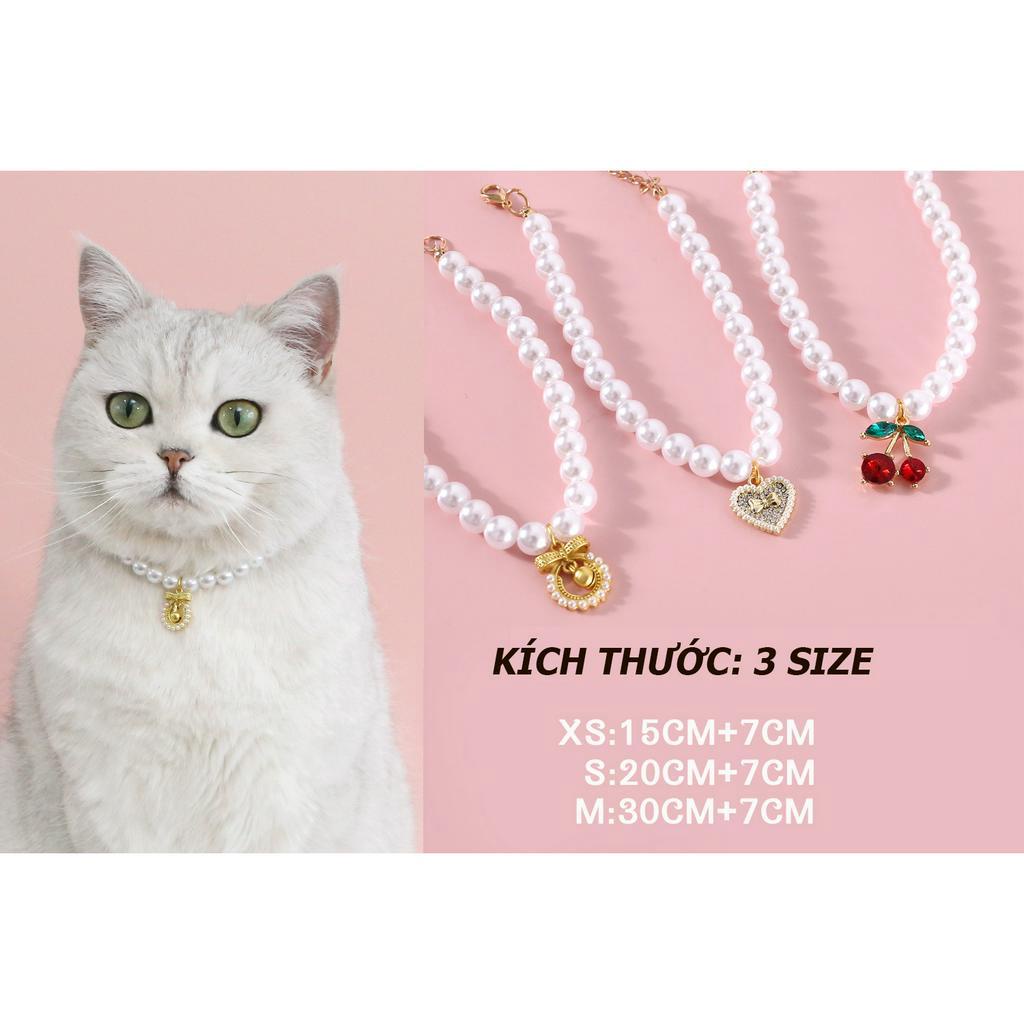 Vòng Cổ Ngọc Trai Cho Chó Mèo - Kiểu Dáng Mới Dễ Thương 💝