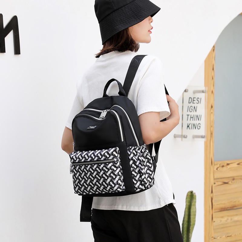 Ba Lô Nữ Nhỏ Gọn Phong Cách Hàn Quốc, Nhiều Ngăn, Chống Thấm Nước, Đựng Vừa Giấy A4 Và Ipad