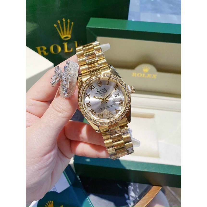 Đồng hồ nam dây kim loại, đồng hồ đeo tay ROLEX cao cấp, sang trọng, không thấm nước