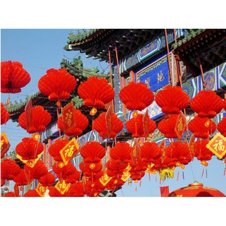 Đèn lồng đỏ Nilon trang trí tết