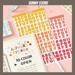 Sticker chữ và số, hình dán chữ số nhiều màu sắc dễ thương trang trí sổ, đồ dùng học tập, dụng cụ, phụ kiện SUNNYSTORE