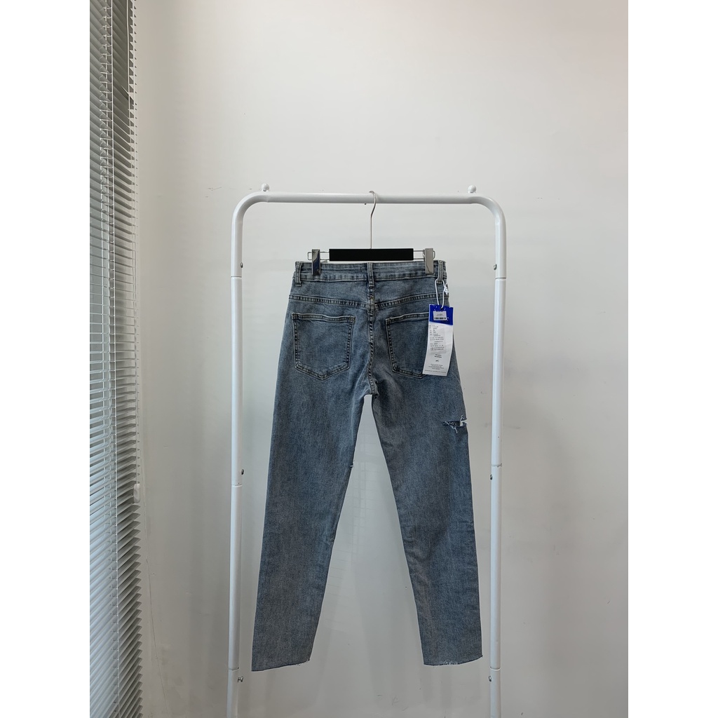Quần Jean Nam Form Đứng Kiểu Rách Đùi LJIN Q0833 Cá Tính Dễ Phối
