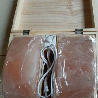 Đá muối himalaya 2 viên mặt cong