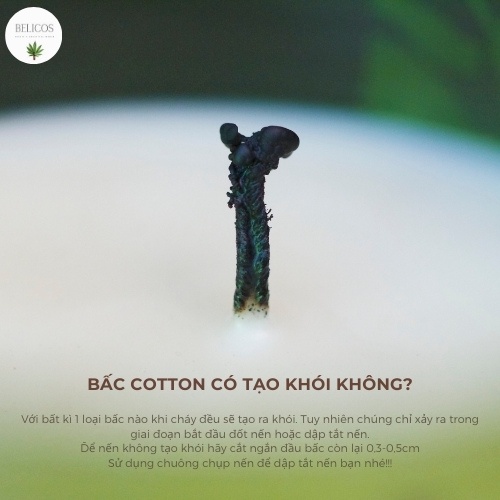 Bấc Cotton Nhúng Sáp (Kèm đế sắt cố định) làm nến an toàn