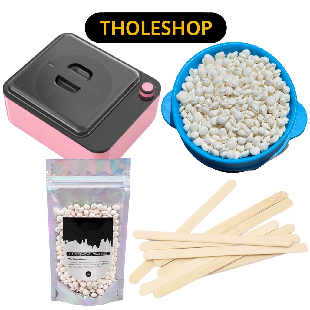 Combo Nồi Nấu Sáp Wax Lông Chống Dính + 100gr Sáp Cao Cấp Tặng Kèm 5 Que Gỗ