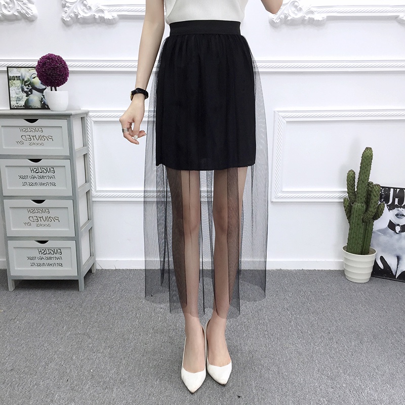 chân váy ren xòe dáng dài cv15